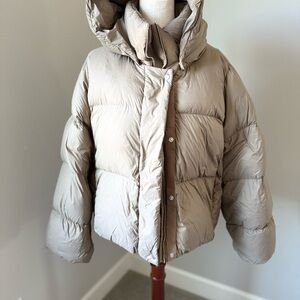 Banana Republic Beige Down Puffer Jacket